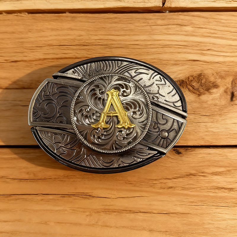 Fibbia Per Cintura Western In Metallo Urban Backwoods Lettera D | 104x78 Mm, Adatta Per Cinture Fino A 4 Cm | Accessorio Moda Uomo