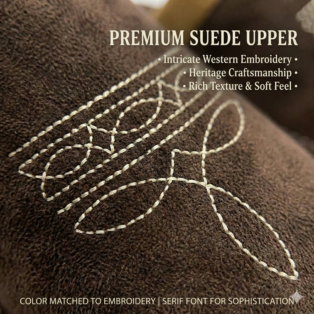 All-Season Western Cowboy Boot Stitch Slipperswith Square Toe