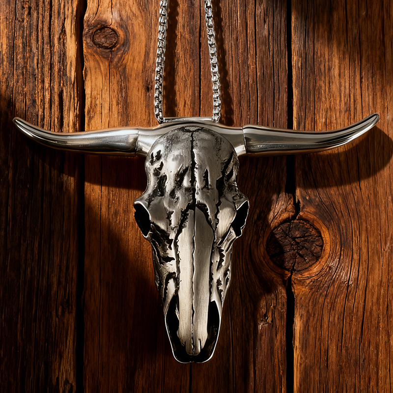 X-Longhorn  Skull Necklace Buckle