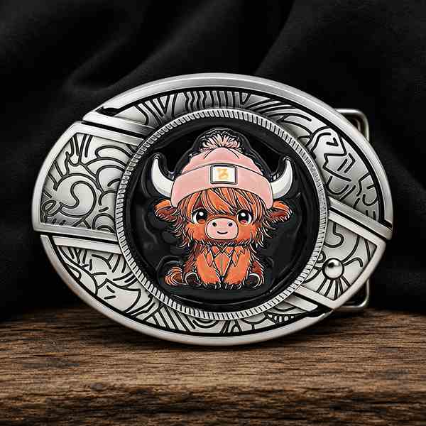 TOPACC Highland Cow Western Belt Buckle