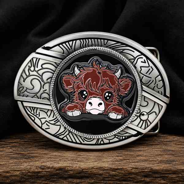 TOPACC Highland Cow Western Belt Buckle