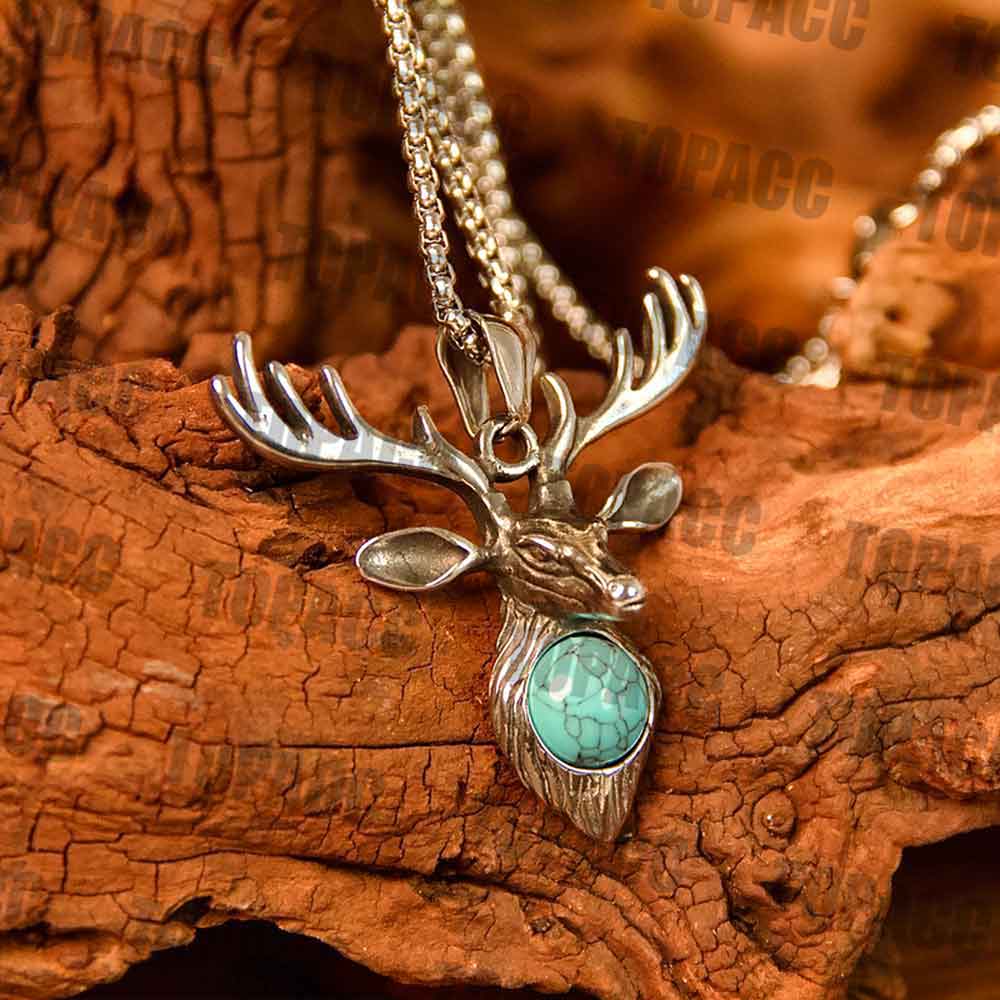 X-Turquoise Deer Necklace