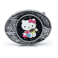 TOPACC Enameled Oval Unisex Belt Buckle - Cute Kitty & Mischief Style Designs