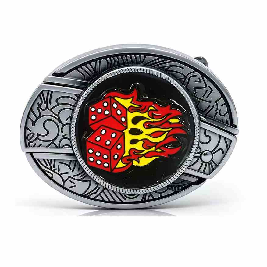 TOPACC Enameled Oval Unisex Belt Buckle - Punk Rock Belt Buckles