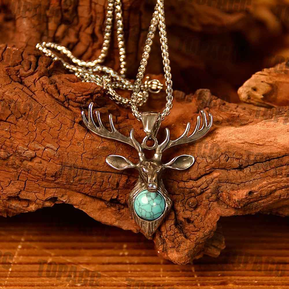 X-Turquoise Deer Necklace