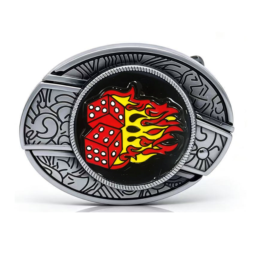 TOPACC Enameled Oval Unisex Belt Buckle - Punk Rock Belt Buckles