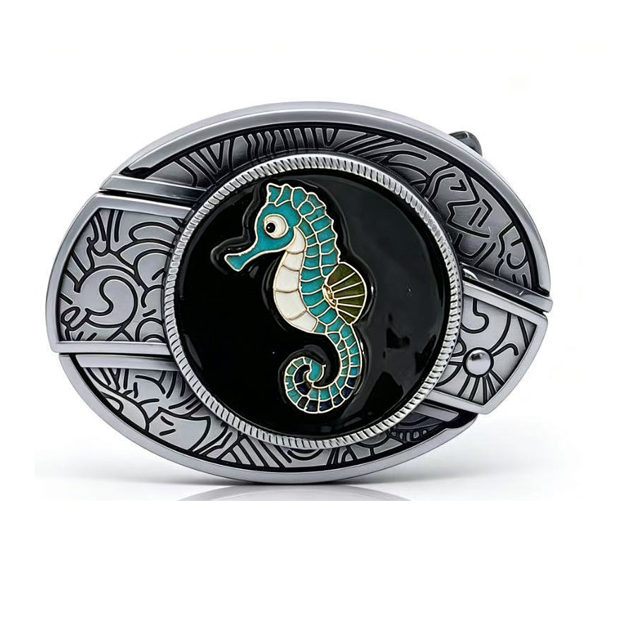 TOPACC Enamel  Oval Belt Buckle for Men Women-Animal Series