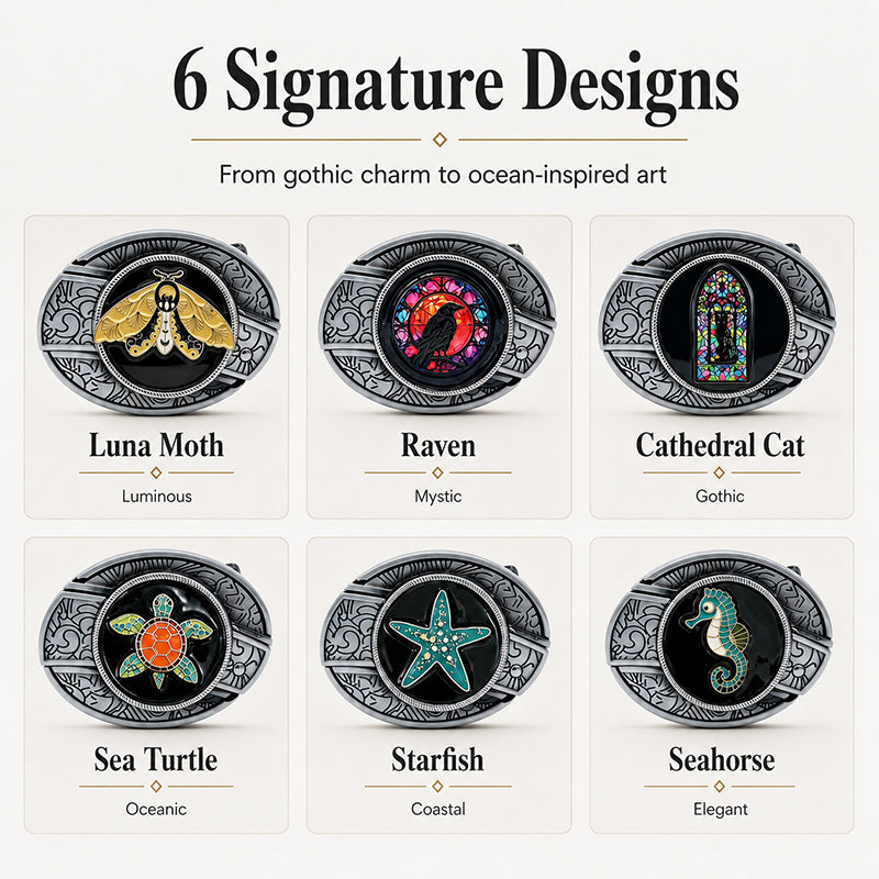 TOPACC Enamel  Oval Belt Buckle for Men Women-Animal Series