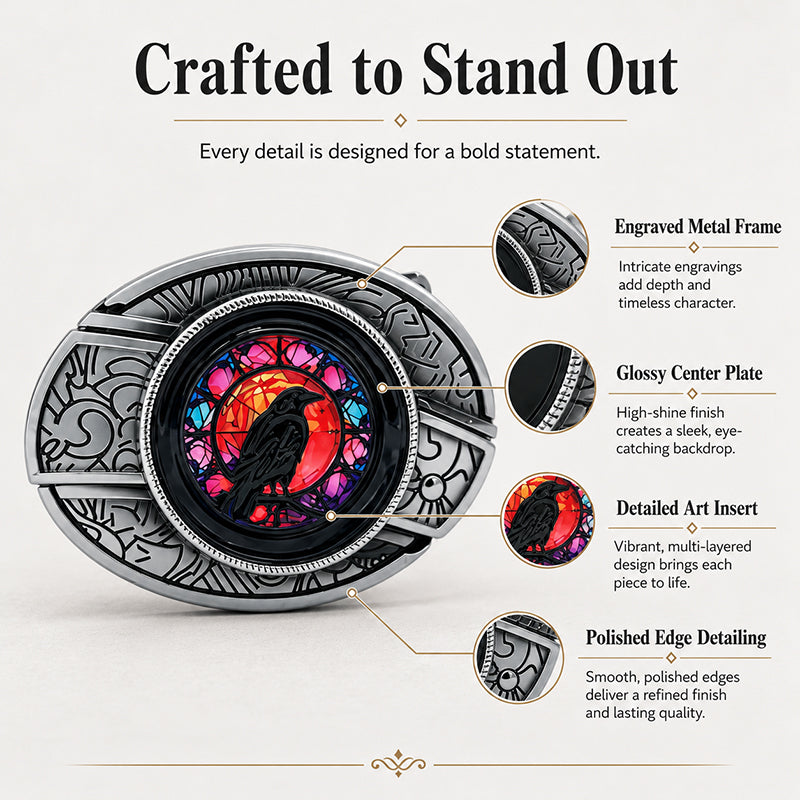 TOPACC Enamel  Oval Belt Buckle for Men Women-Animal Series