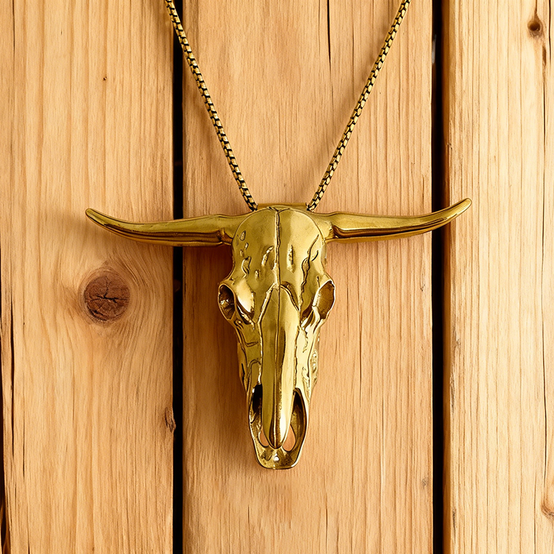 X-Longhorn  Skull Necklace Buckle