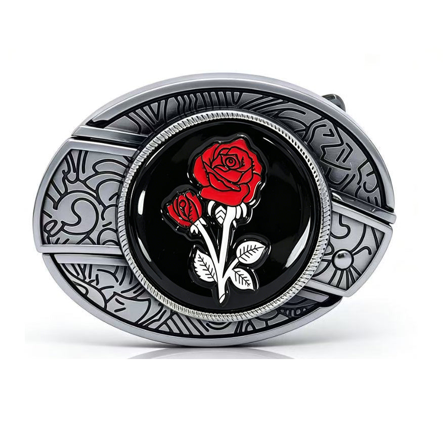TOPACC Enameled Oval Unisex Belt Buckle - Botanical Belt Buckles