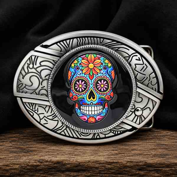 TOPACC Sugar Skull Western Belt Buckle Series