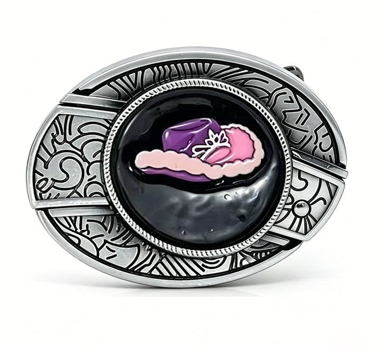 TOPACC Enameled Oval Unisex Belt Buckle - Western Cowboy Belt Buckles