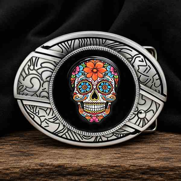 TOPACC Sugar Skull Western Belt Buckle Series