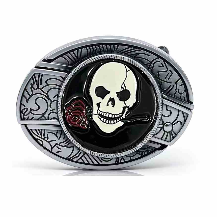 TOPACC Enameled Oval Unisex Belt Buckle - Punk Rock Belt Buckles
