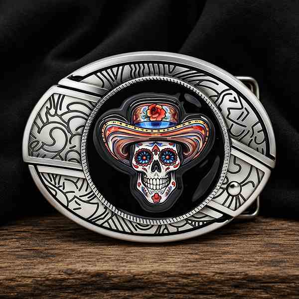 TOPACC Sugar Skull Western Belt Buckle Series