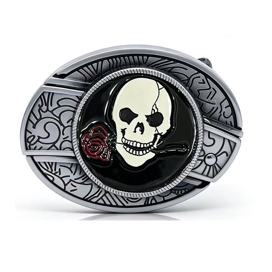 TOPACC Enameled Oval Unisex Belt Buckle - Punk Rock Belt Buckles