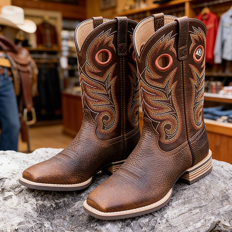 B-Men's Genuine Leather Western Boots