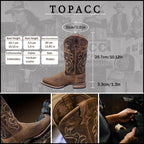 B-Women's Genuine Leather Western Boots