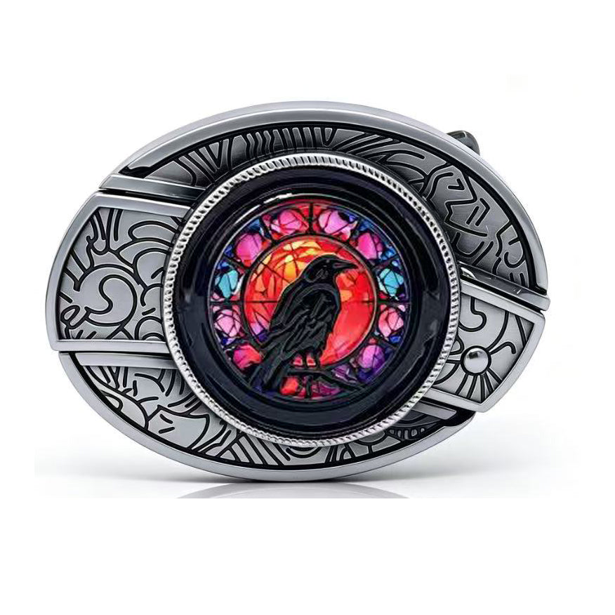 TOPACC Enamel  Oval Belt Buckle for Men Women-Animal Series