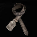 34in-36in-TOPACC 50% Off - Cross-Embossed Leather Belt
