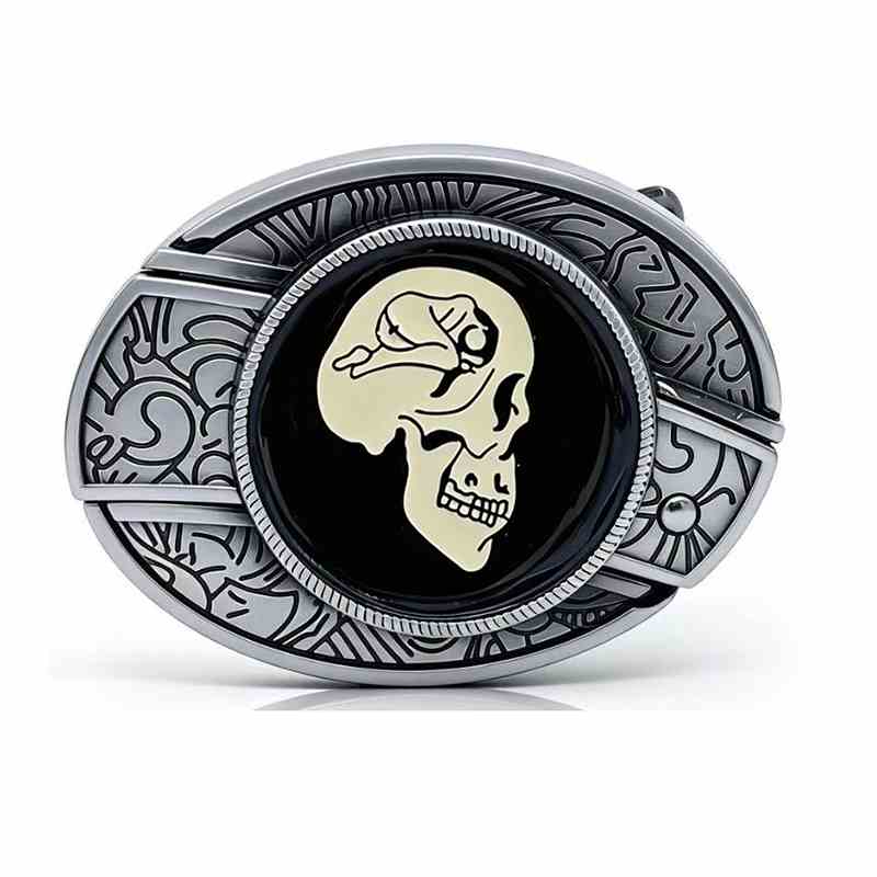 TOPACC Enameled Oval Unisex Belt Buckle - Punk Rock Belt Buckles