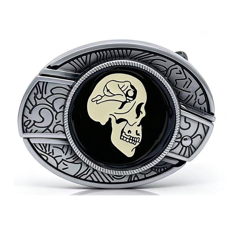 TOPACC Enameled Oval Unisex Belt Buckle - Punk Rock Belt Buckles