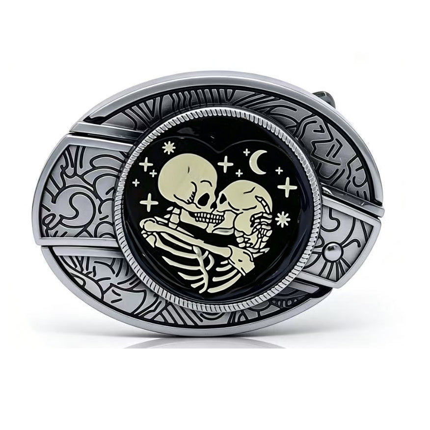 TOPACC Enameled Oval Unisex Belt Buckle - Punk Rock Belt Buckles
