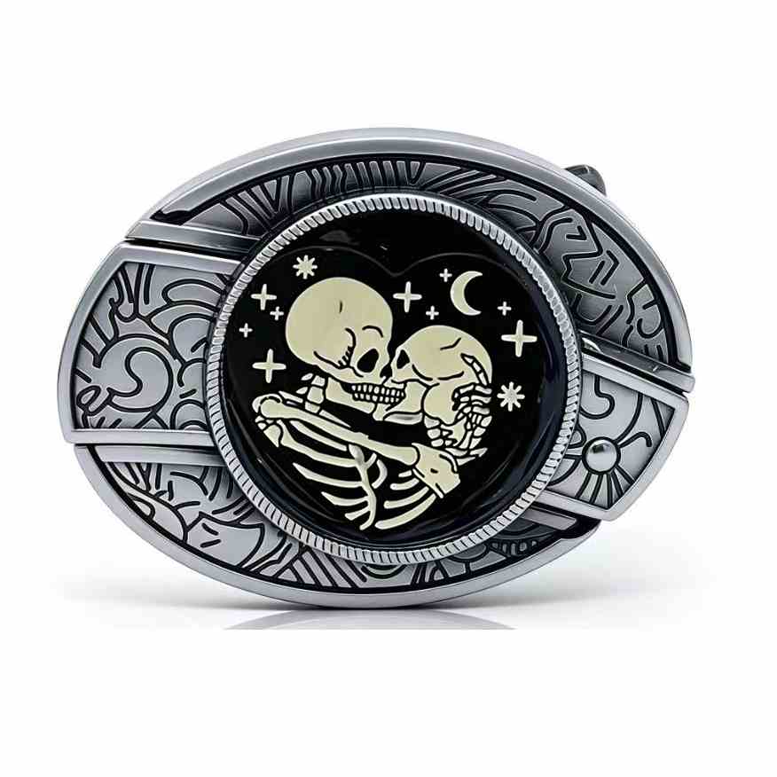 TOPACC Enameled Oval Unisex Belt Buckle - Punk Rock Belt Buckles