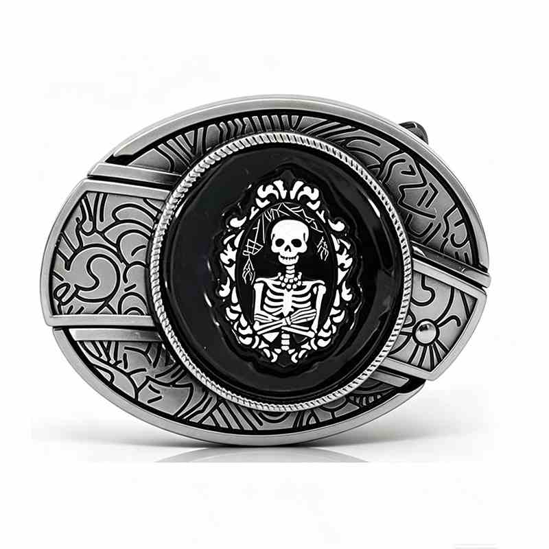 TOPACC Enameled Oval Unisex Belt Buckle - Punk Rock Belt Buckles