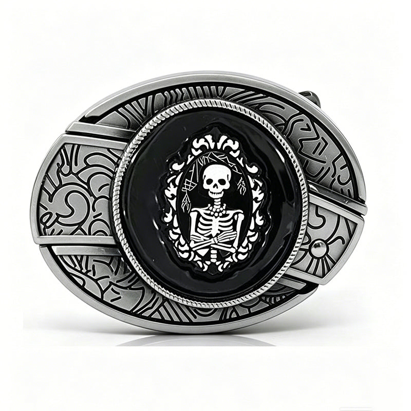 TOPACC Enameled Oval Unisex Belt Buckle - Punk Rock Belt Buckles