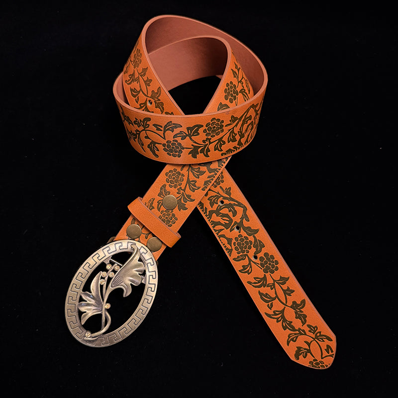 31in-33in-TOPACC 50% Off - Openwork Buckle Printed Belt