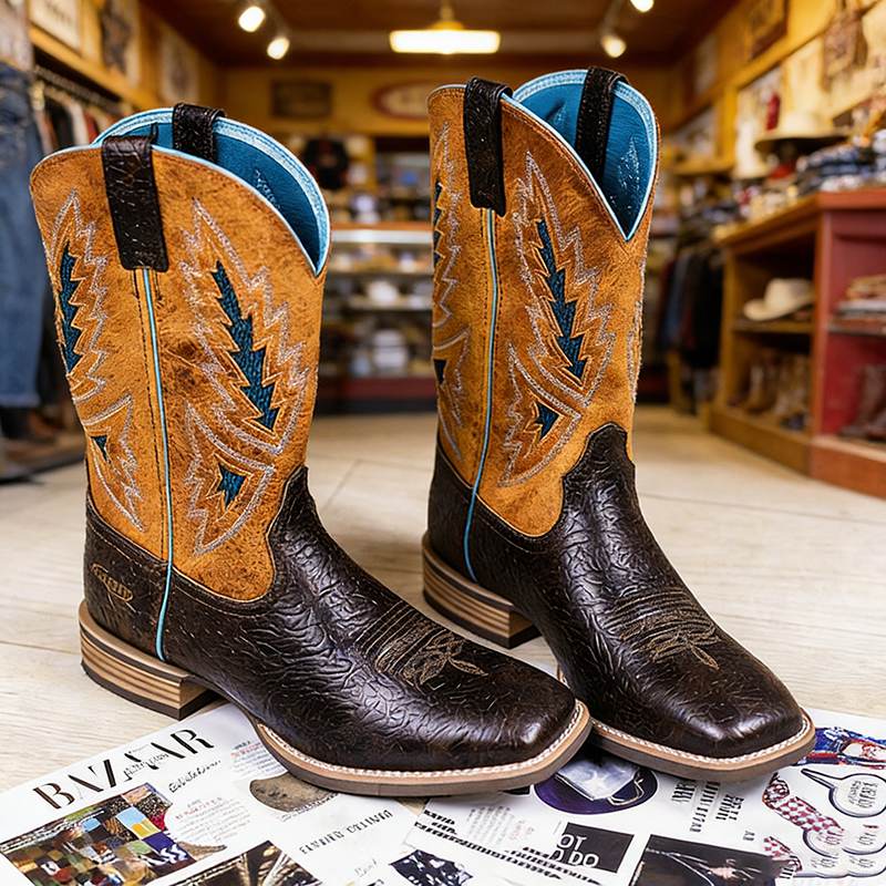B-Men's Genuine Leather Western Boots