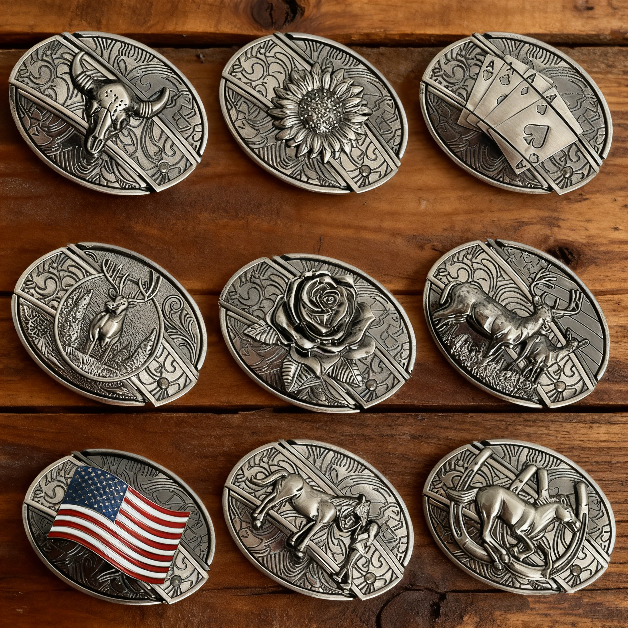 TOPACC Metal Oval Cowboys Belt Buckle
