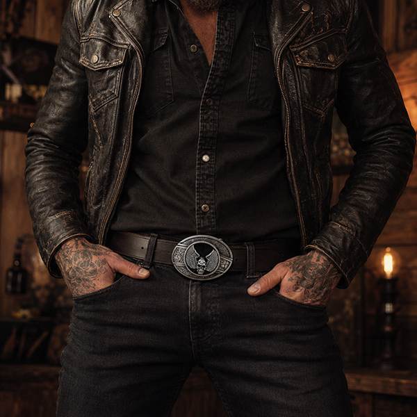 TOPACC Gothic Skull Emblem Western Belt Buckle Series
