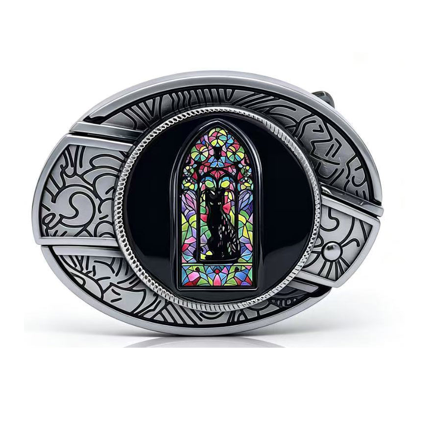 TOPACC Enamel  Oval Belt Buckle for Men Women-Animal Series