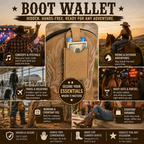 Set de dos billeteras con forma de bota vaquera para hombres y mujeres