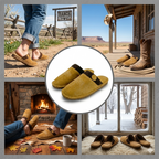 All-Season Western Cowboy Boot Stitch Slipperswith Square Toe