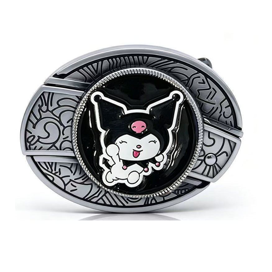 TOPACC Enameled Oval Unisex Belt Buckle - Cute Kitty & Mischief Style Designs