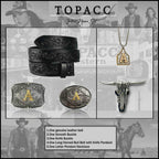 T-Black Genuine Leather Belt with Letter Set