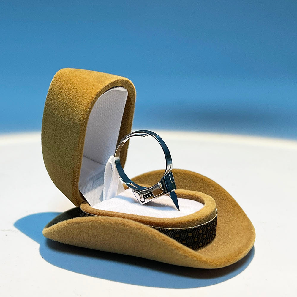 J-Cowboy Hat Adjustable Ring