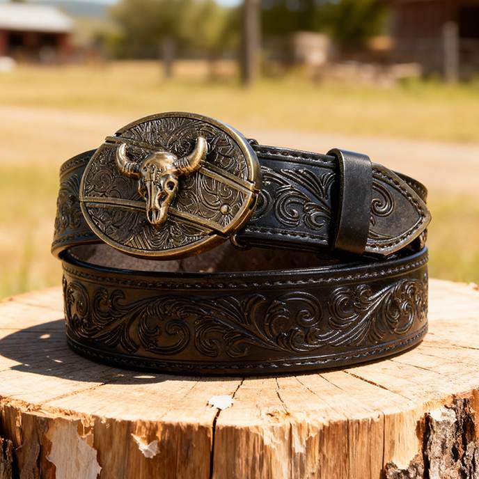 T-Black Leather Belts