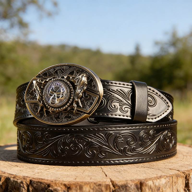 T-Black Leather Belts