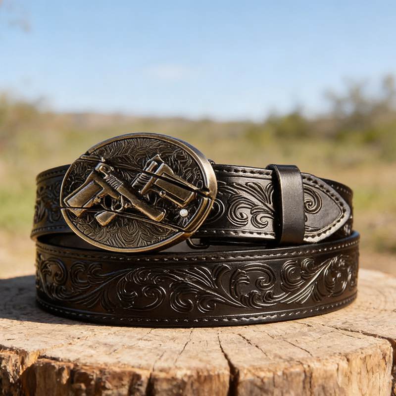 T-Black Leather Belts