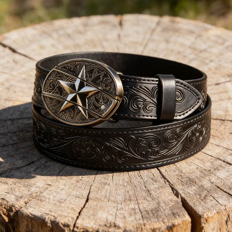T-Black Leather Belts