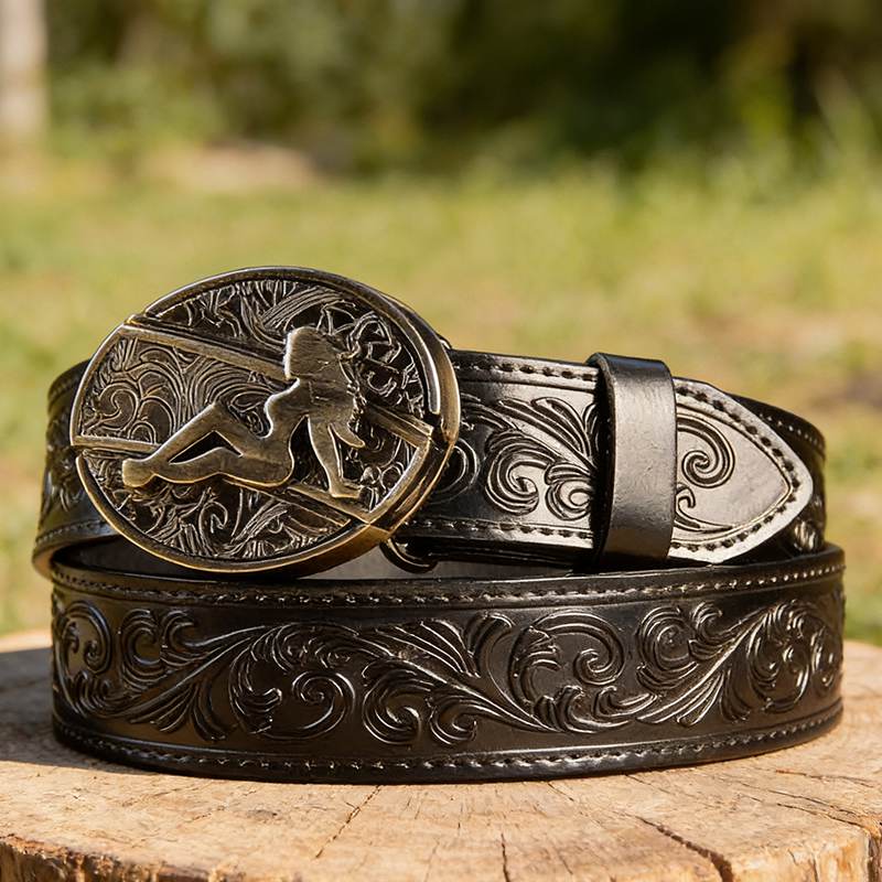 T-Black Leather Belts