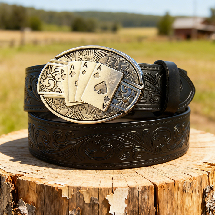 T-Black Leather Belts