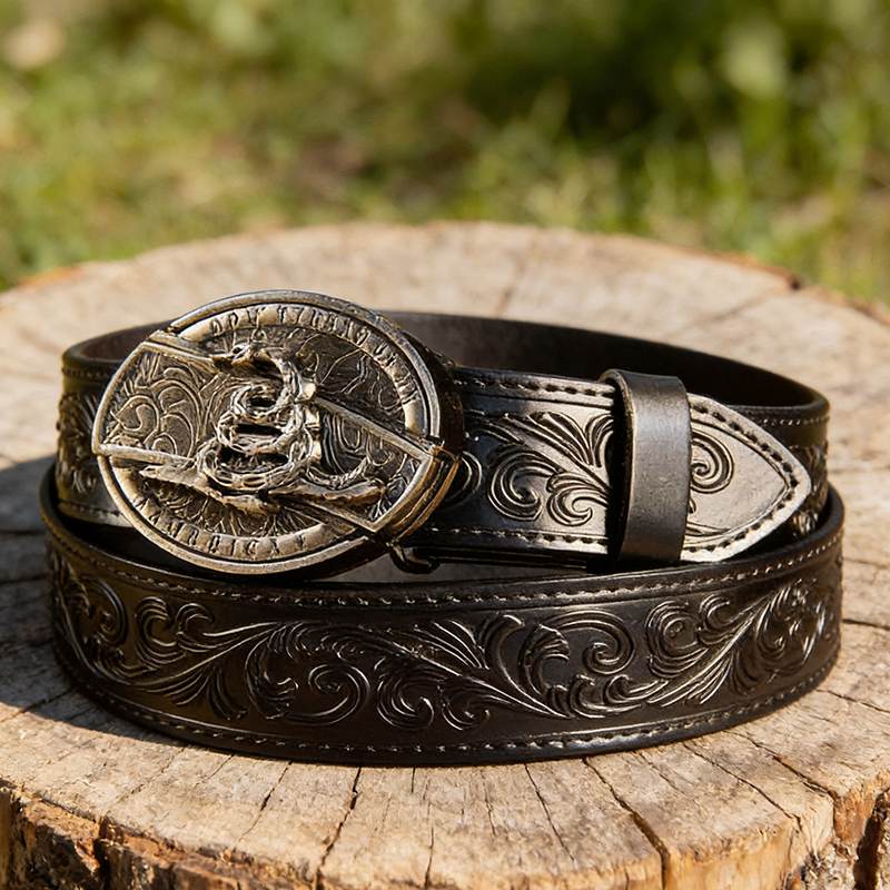 T-Black Leather Belts