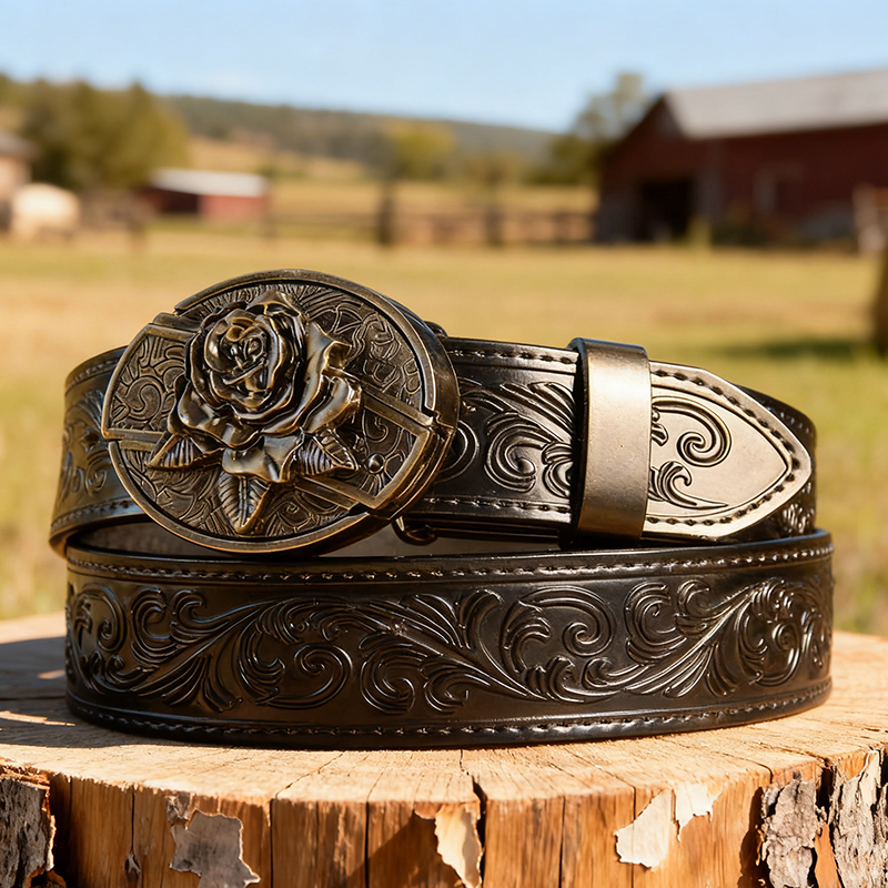 T-Black Leather Belts
