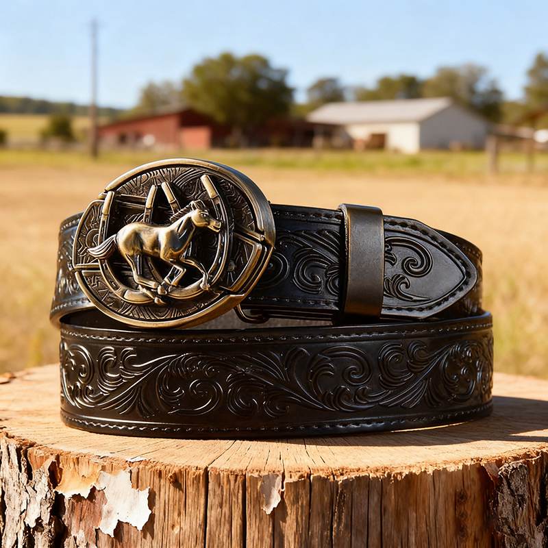 T-Black Leather Belts